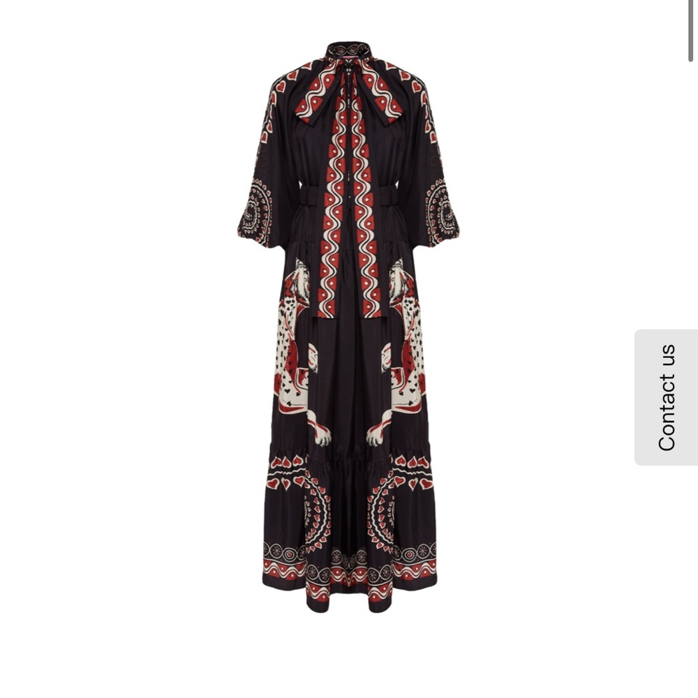 LA DoubleJ Black and Red Patterned Dress